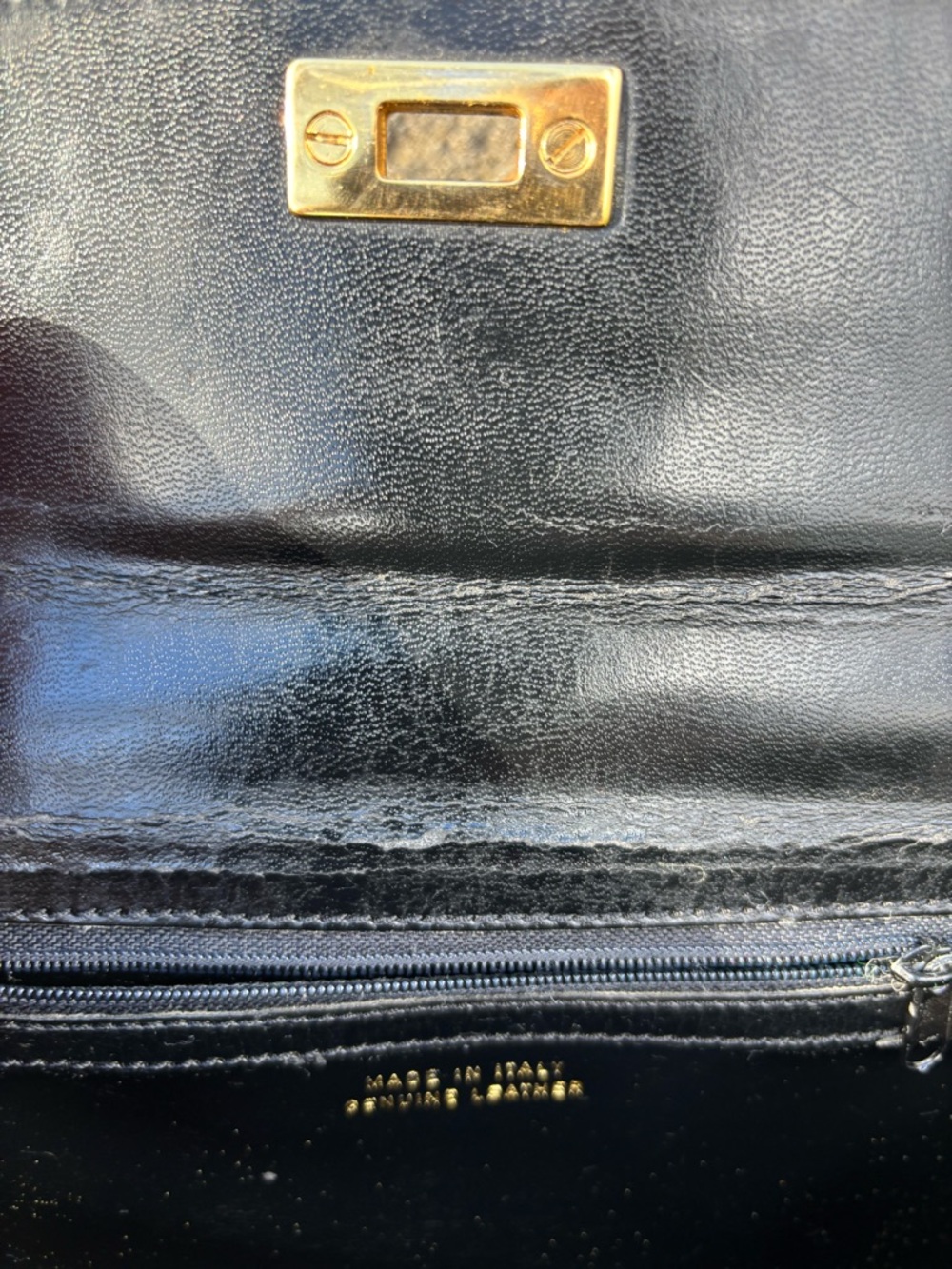 VINTAGE/ Never Used/ ITALY Classic Red White and Blue Leather Top-Handle bag.OBO - Picture 7 of 14